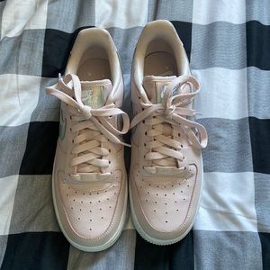 Light pink with iridescent swoosh Nike Air Force 1
